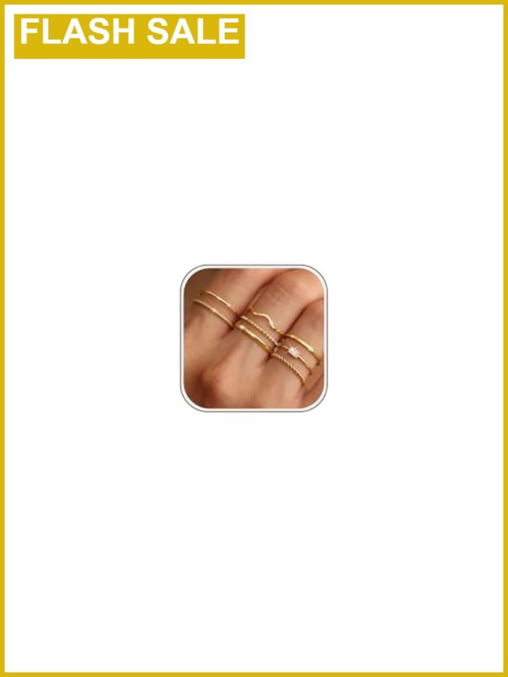 8pc Non Tarnish Stainless Steel Stacking Ring Set Size 7 Gold Plated